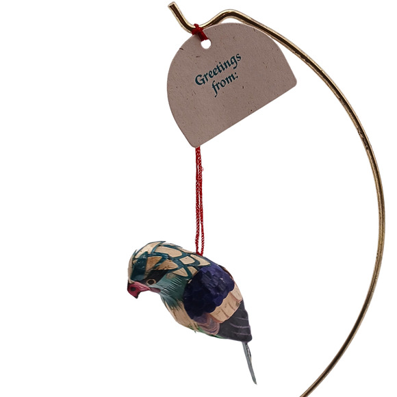 Handcrafted Wheat Straw Bird Ornament – Colorful Songbird Hanging Decor Folk Art - Picture 2 of 8